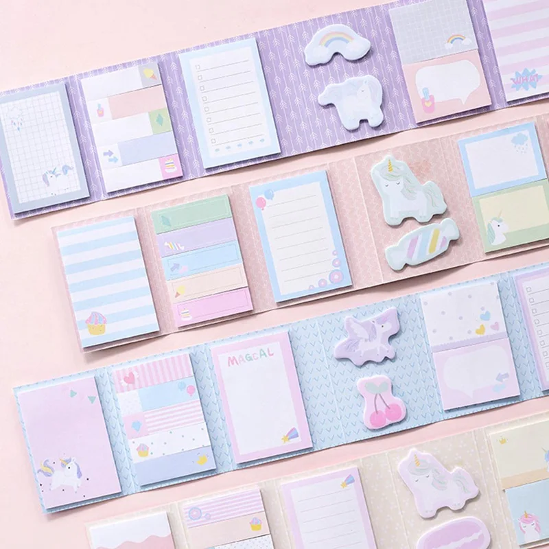 

Unicorn Memo Sheets Stationery Sticky Notes Cute Planner Stickers Memo Pad School Supplies Memo Notes Set