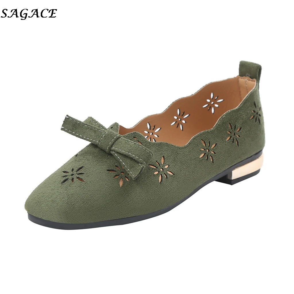 

SAGACE hot selling women Casual Slip On Shoes Solid Fashion Loafer Female frosted face pointed plain flat shoe single shoes #30