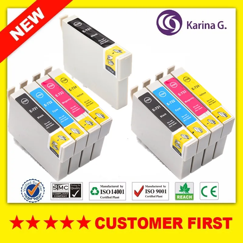 9 piezas compatible cartucho de tinta para EPSON T0731 CX3900 CX5900 CX4900  CX4905 CX3905 T40W TX400 TX100 TX110 TX200 TX210 TX410|ink cartridge| compatible ink cartridgeink cartridge for epson - AliExpress