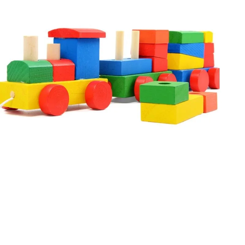 Three - block Small Train Early Education For Wisdom Assembly And Drag Geometrical Shape Of A StringOf Baby Children'sToys baby-building-blocks-wooden : image Three - block Small Train Early Education For Wisdom Assembly And Drag Geometrical Shape Of A StringOf Baby Children'sToys baby-building-blocks-wooden