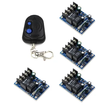 

Wireless Remote Control Switch 1 piece Transmitter with 2 buttons &4 piece Receiver DC12V 24V 36V 48V 1CH 30A Relay Wide Voltage