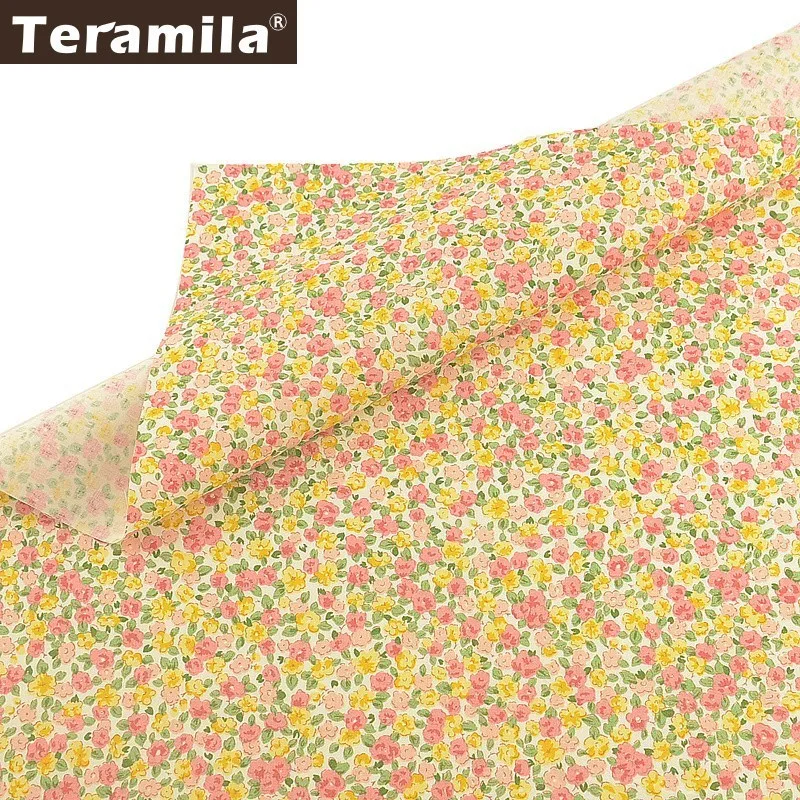 Teramila цветы дизайн хлопок ткань метр Patchwrok DIY швейная одежда Скрапбукинг текстиль Tissu стеганый Tecido Telas