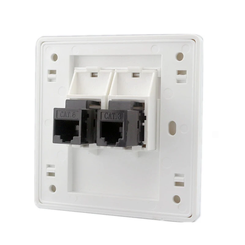 Two Ports CAT6 RJ45 + CAT3 RJ11 Female To Female Outlet pic 2