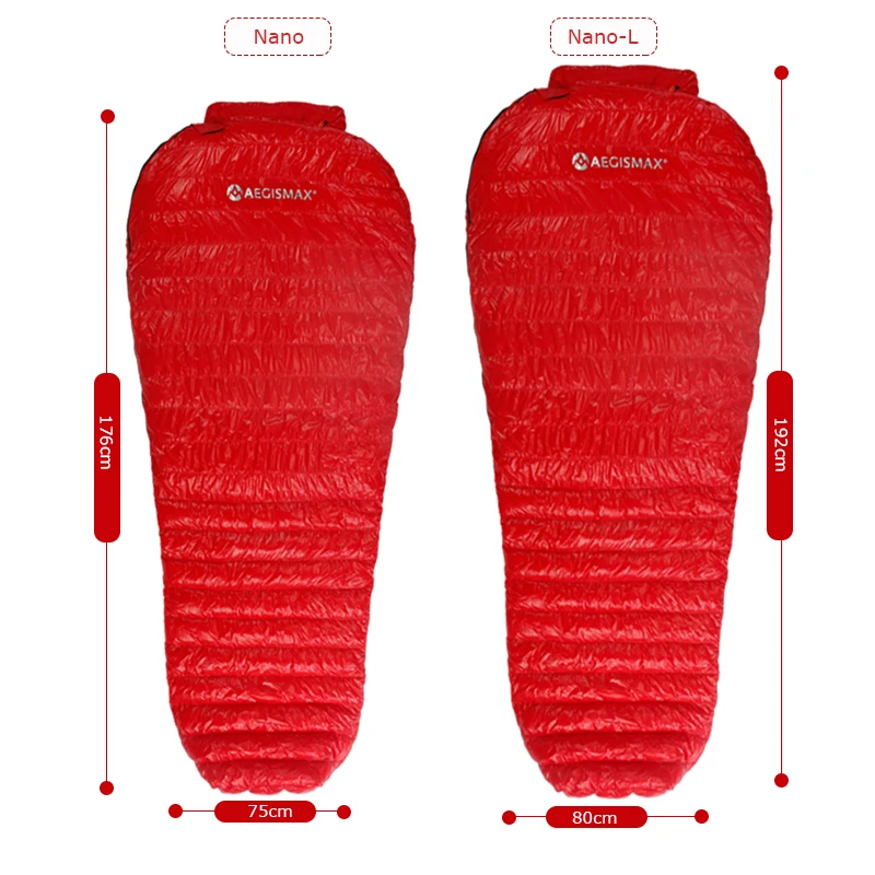 Bolsa de Dormir Branco para Baixo Bolsas de Dormir Caminhadas ao ar Aegismax Nano Ganso Splicing Múmia Ultraleve Portátil Livre Acampamento 700 fp 95% 2 branco para baixo splicing múmia sacos de