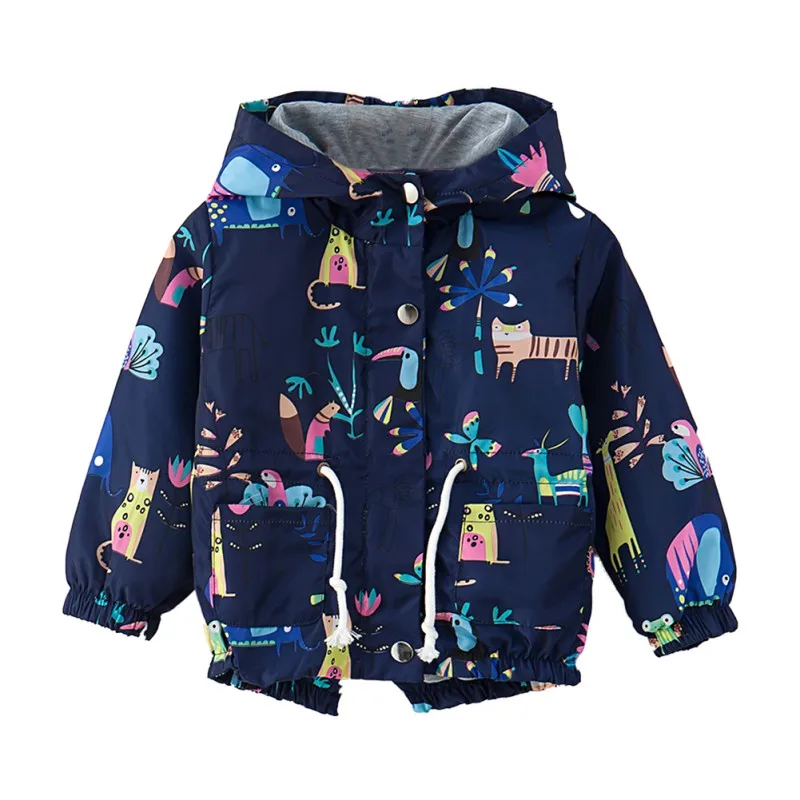 Baby Boy Coat Autumn Keep Warm Coat Jackets Cartoon Print Fashion Toddler Hoodie Outerwear Clothes With Pockets