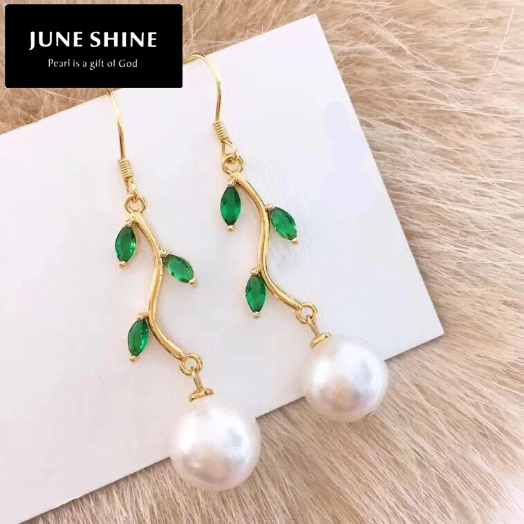 

Freshwater Pearl Drop Earrings Real Nature white Baroque Pearls 14K for women fashion wedding jewelry earings gift earing DE016