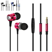 HUAST HD HiFi In-Ear Earphone Earpieces 3.5mm Bass Stereo Music Earbuds Mini Headset with Microphone for Cell Phone Tablet PC
