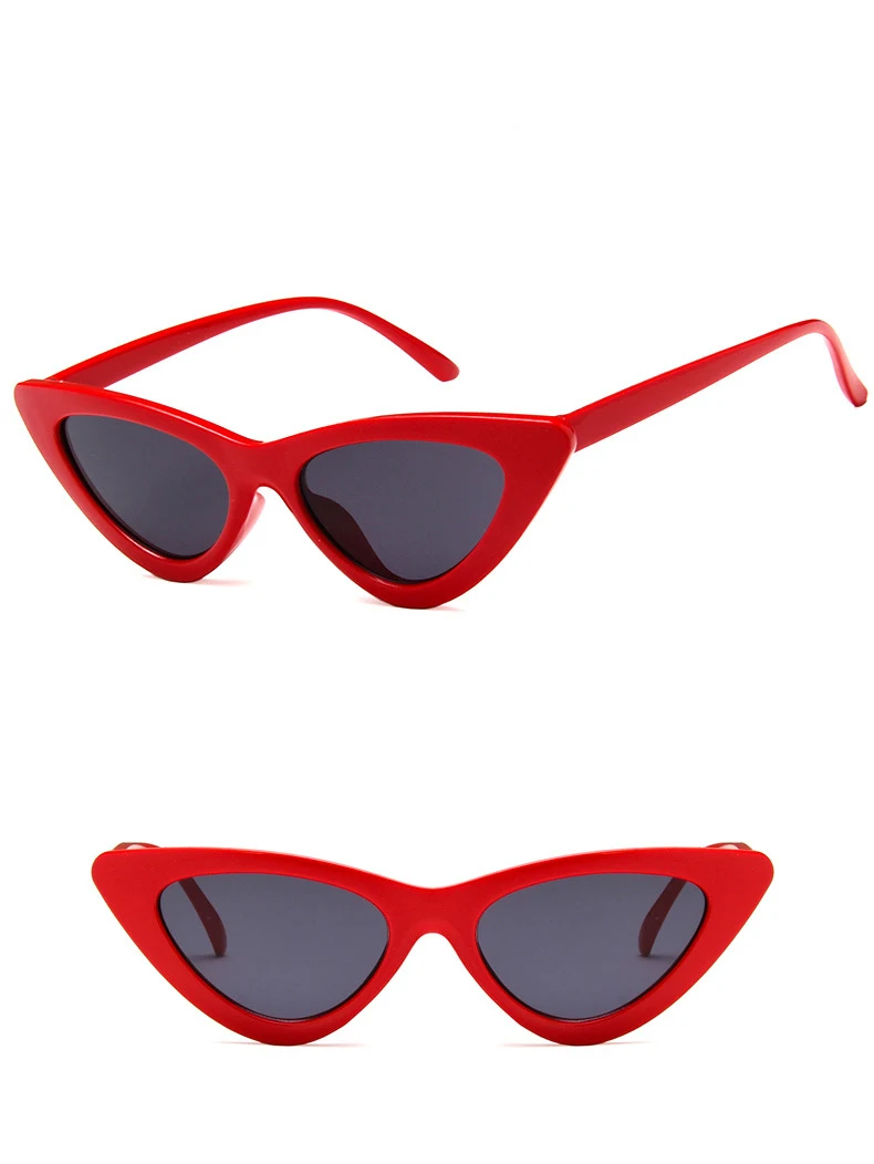 HAPTRON брендовые маленькие кошачий глаз солнцезащитные очки Женские винтажные черные красные белые солнцезащитные очки модные женские уличные стиль lentes de sol mujer