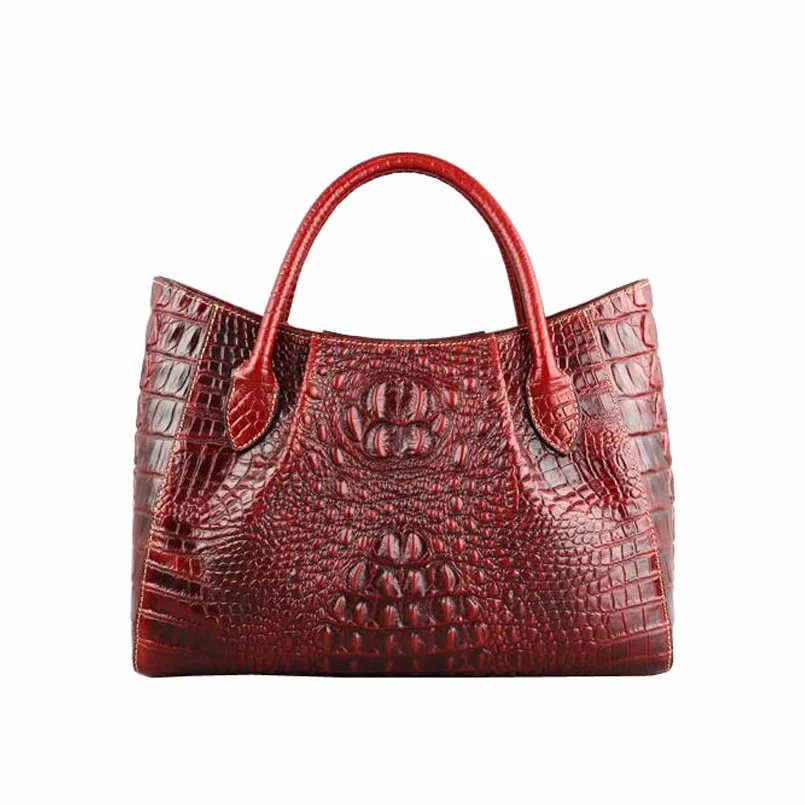 Известный бренд наивысшего качества дермы женщины сумка пригородных Бизнес сумки Новая мода сумка крокодил зерна сумочка