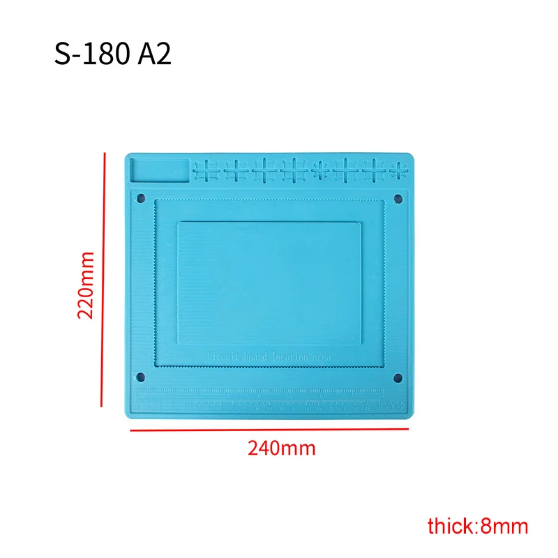 UANME Heat Insulation Silicone Pad Desk Mat Maintenance Platform for BGA Soldering Repair Work Station+Screw Parts Position 