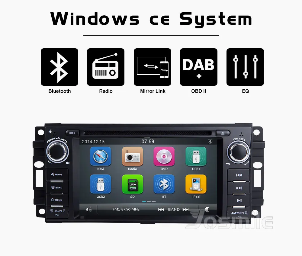 Sale 2 Din Car DVD Multimedia Player For Jeep Grand Cherokee Chrysler 300C Dodge Ram Compass Patriot Sebring GPS Navigation AutoRadio 0