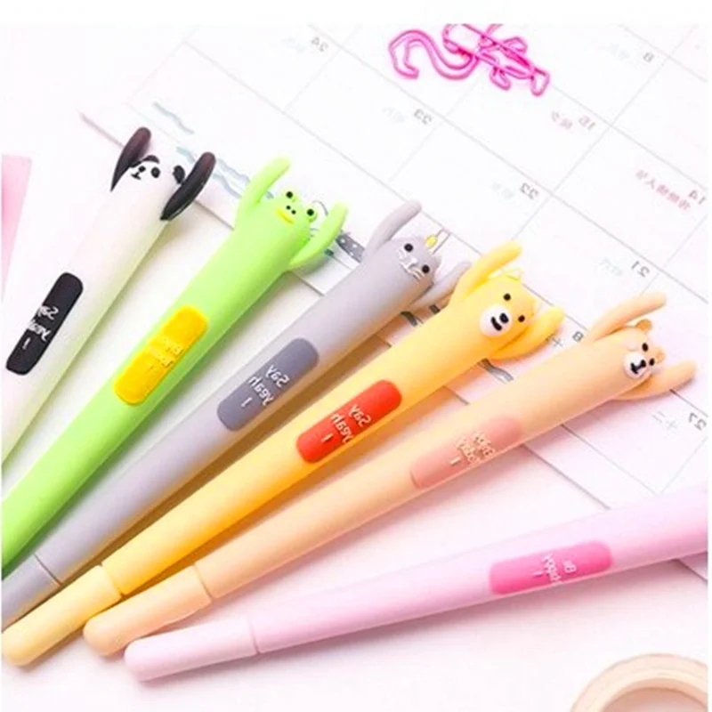 Милые ручки милый мультфильм животных силикагель ручка craetive корейский ручка с черными чернилами Канцелярские Принадлежности для