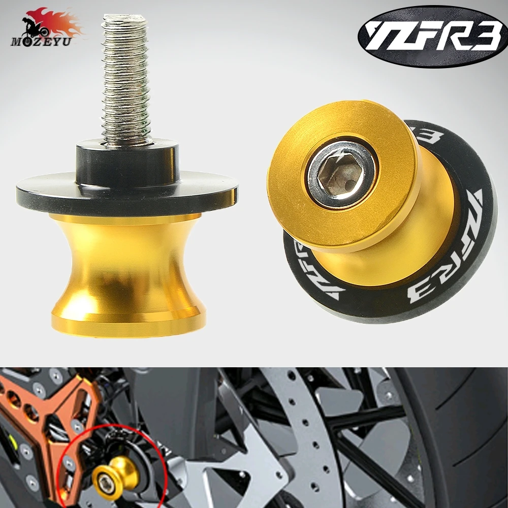 

CNC For Yamaha YZF R3 r3 2015 M6 swing arm Sliders Motorcycle CNC Swingarm Spools stand screws Slider 6MM Stand Screws motobike