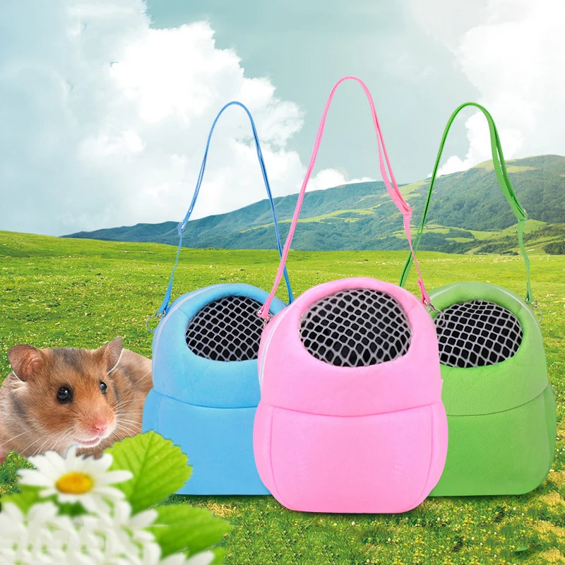 

Breathable Small Pet Backpack Outing Travel Carrying Squirrel Cotton Nest Hamster Shoulder Bag With Mesh small animals carrier