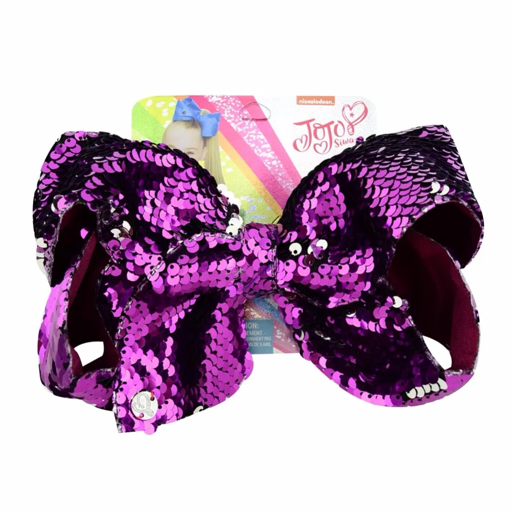 

1piece 8"jojo clip New Stitching Glitter Sequin Bows with Dots Rainbow Color Hairpin Large Bow Clip DIY Hair Accessories868