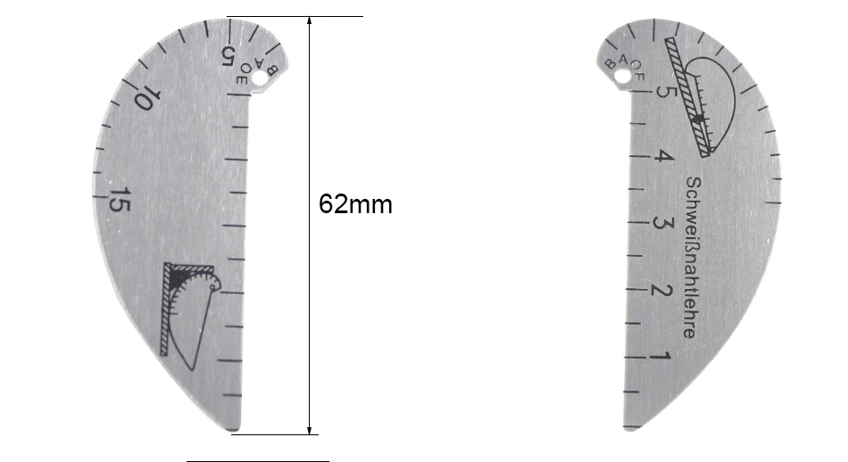 Сварочные части 6 шт. сварочный инспекционный прибор сварочный шов шарик/филе/корона тест Ulnar линейка градусов угол измерения наборы комбинированный костюм