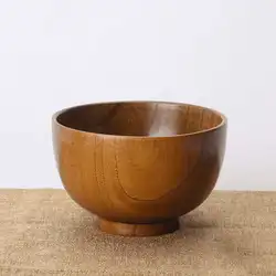 Ретро-стиль деревянная чаша jujube круглый рисовая лапша чаша салат деревянная чаша кухня рисовая еда посуда деревянная чаша