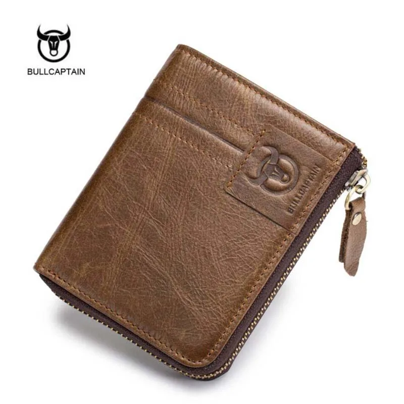 Mens Trifold Leather Wallets With Coin Pocket