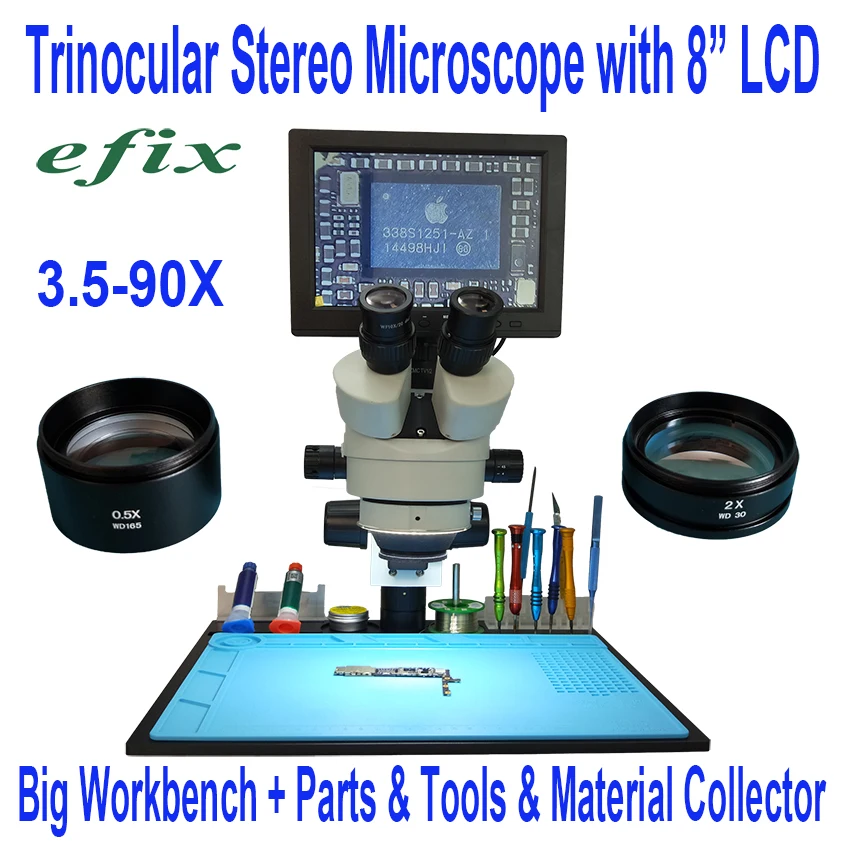 Buy efix 3.590X Trinocular Stereo Zoom Vertical Microscope for iPhone Fix