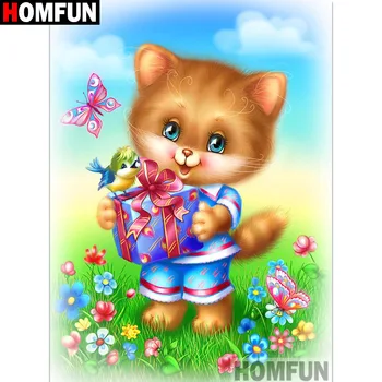 

HOMFUN Full Square/Round Drill 5D DIY Diamond Painting "Cartoon cat" Embroidery Cross Stitch 3D Home Decor Gift A12237
