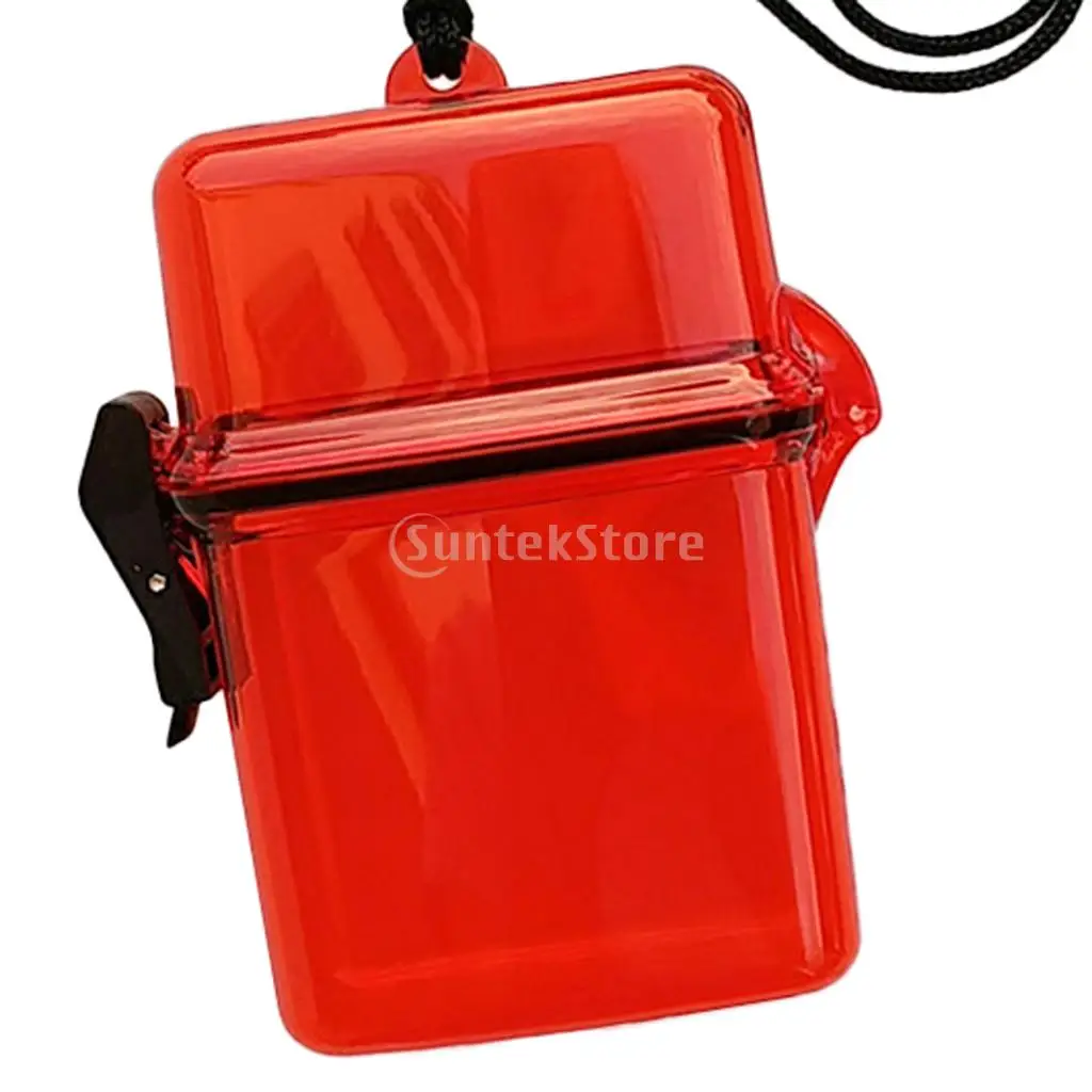 Scuba Diving Kayaking Waterproof Dry Box Gear Accessories Container Case & Rope, Clip for Money, ID Cards, License, Keys