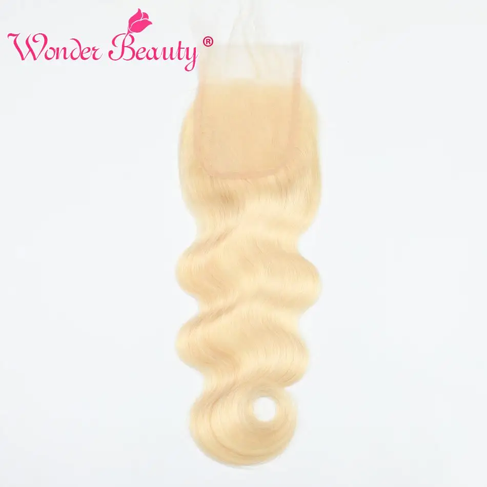 Wonder beauty бразильские волнистые 4x4 кружева Закрытие #613 цвет 100% Remy человеческие