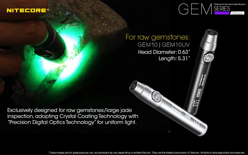 Nitecore GEM SERIES Professional Gemstone Identification Flashlight with Ultraviolet Light  White Light (18)