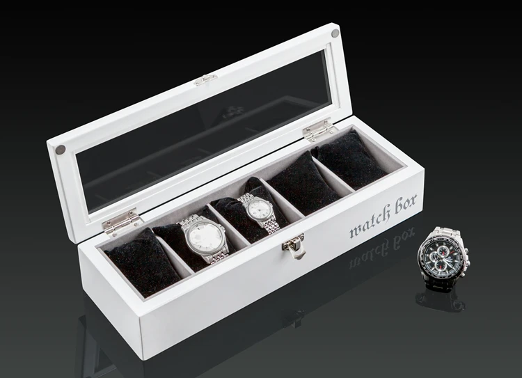 Топ 5 слотов деревянный дисплей часов коробка черного дерева коробка для хранения часов с замком модные деревянные часы подарочная шкатулка D023