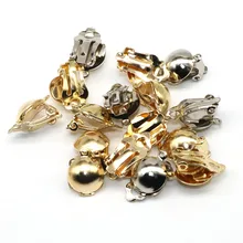 30 шт./лот 12 мм Серьги Diy ушные аксессуары клип на серьги плоский Золотой/Серебряный цвет петли застежки зажимы соединитель для производства ювелирных изделий