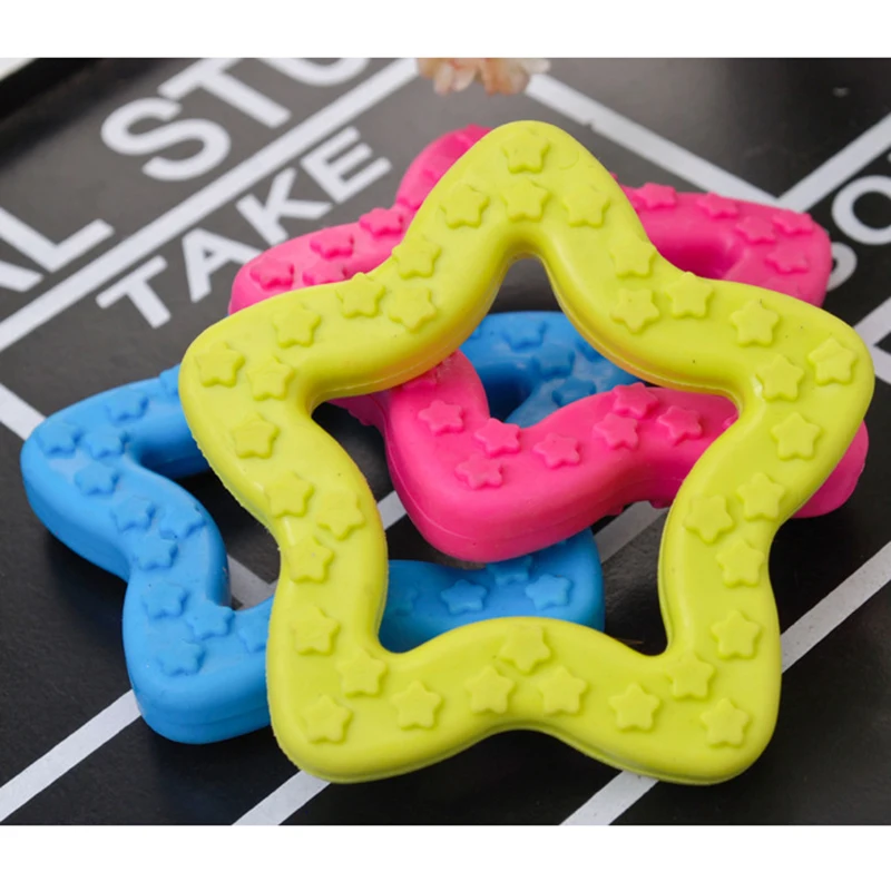 

1PCS Pet Dog Toy Chew Squeaky Rubber Star Shaped Toys for Cat Puppy Baby Dogs Non-toxic Rubber Toy Funny Interactive Game