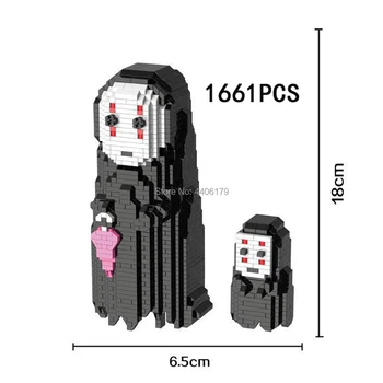 

hot lepining creators Hayao Miyazaki animation Spirited Away picture mini micro diamond building blocks No Face man bricks toys