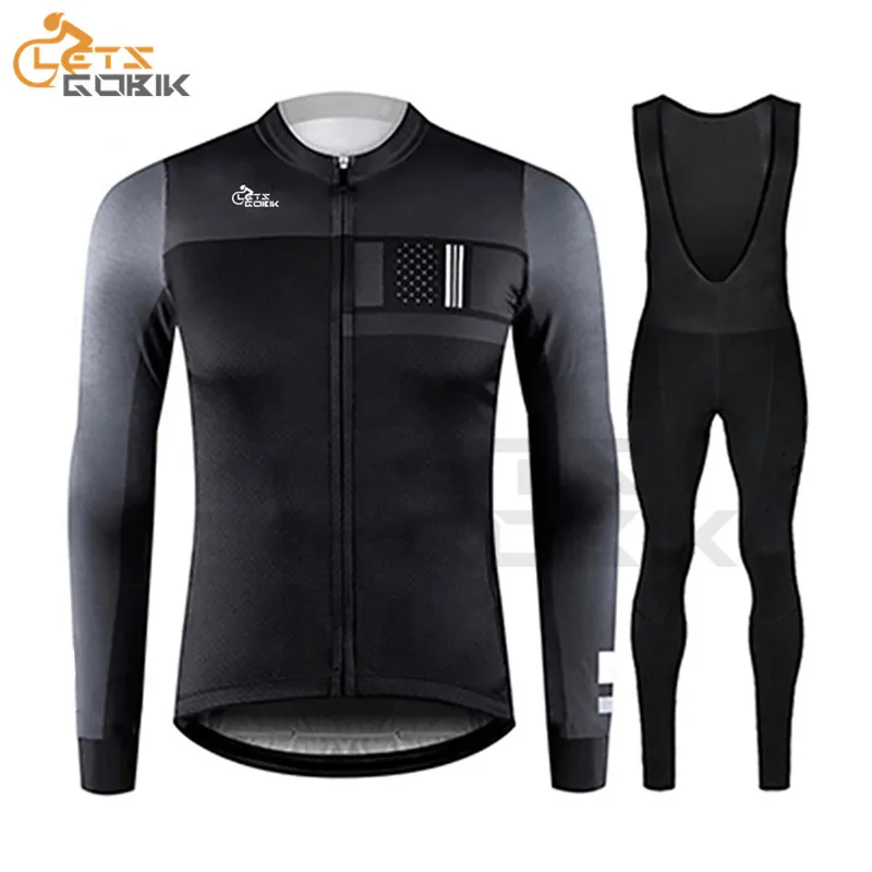 

2019 Summer Long Sleeve Set Ropa Ciclismo Men Breathable Quick Drying Racing Bike Clothing MTB Bike 19D Gel Pad Bike Uniform