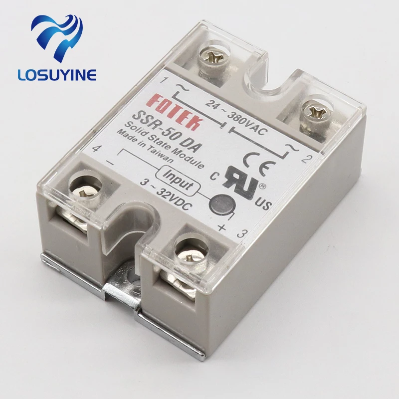 1PC SSR-50 DA SSR-50DA Manufacturer 50A SSR Relay input 3-32VDC output 24-380VAC Good Quality with Plastic Cover Wholesale Hot 1PC SSR-50 DA SSR-50DA Manufacturer 50A SSR Relay input 3-32VDC output 24-380VAC Good Quality with Plastic Cover Wholesale Hot