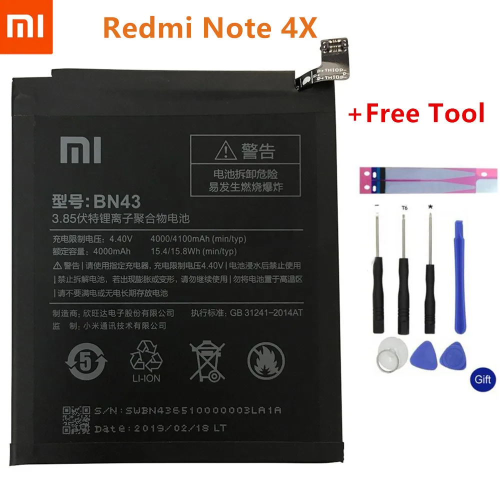 

100% New Original Real 4100mAh BN43 Battery For Xiaomi Redmi Note 4X 3G+32G / For Redmi Note 4 global Snapdragon 625