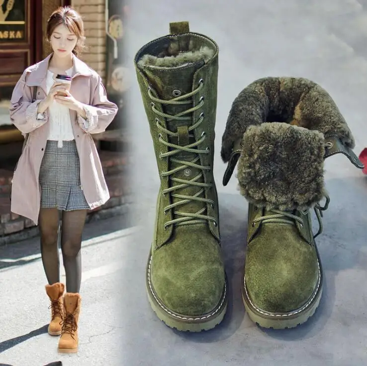 COVOYYAR/ г., зимние женские ботинки высокого качества Зимние ботильоны в стиле ретро с отворотами женская обувь на платформе и толстом каблуке со шнуровкой, WBS1050