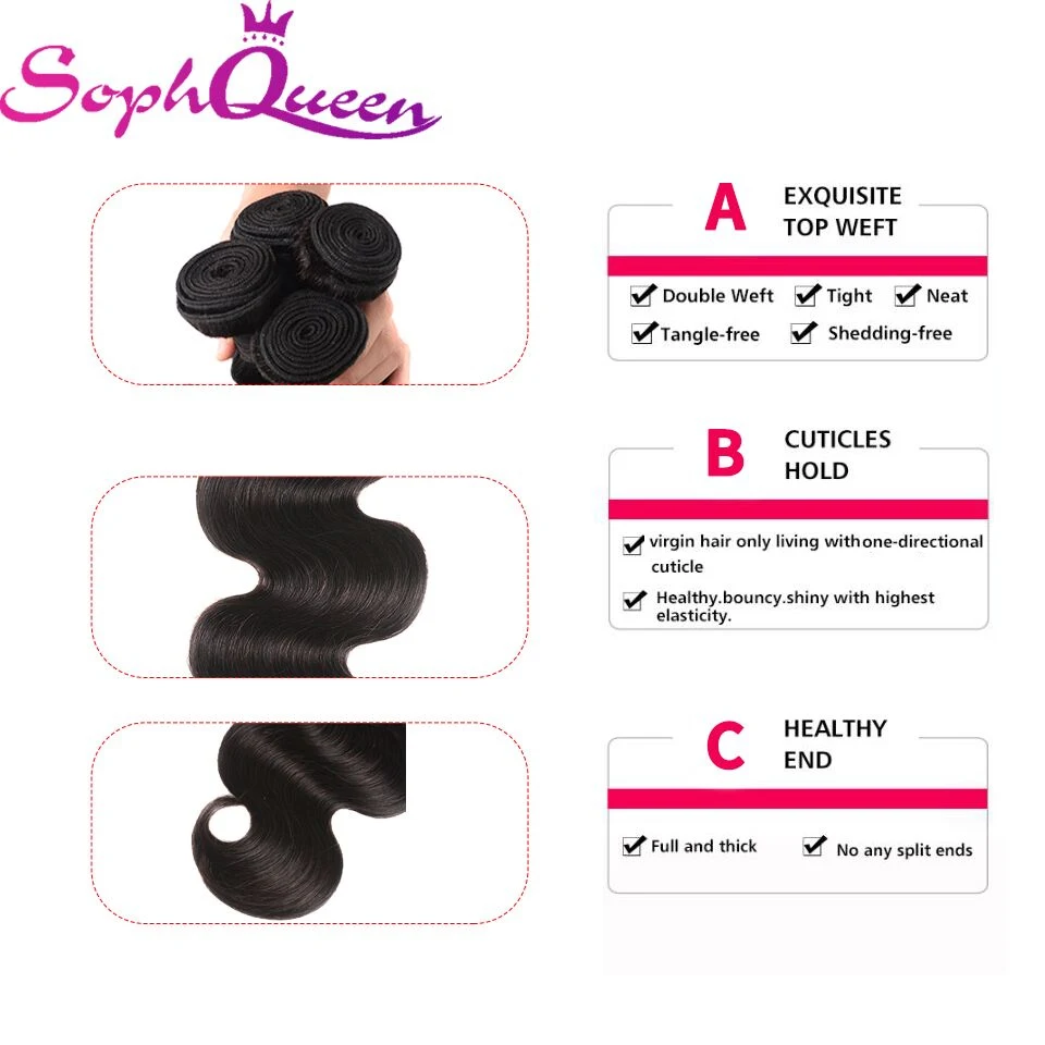 Soph Queen Hair Brazilian Body Wave Hair Weave Bundles Unprocessed Virgin Hair Bundles Human Hair Bundle Extension Natural Color Soph Queen Hair Brazilian Body Wave Hair Weave Bundles Unprocessed Virgin Hair Bundles Human Hair Bundle Extension Natural Color
