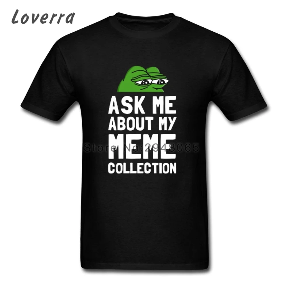 Спросите меня о моем мем Pepe коллекция лягушка Crewneck Футболка человек образным
