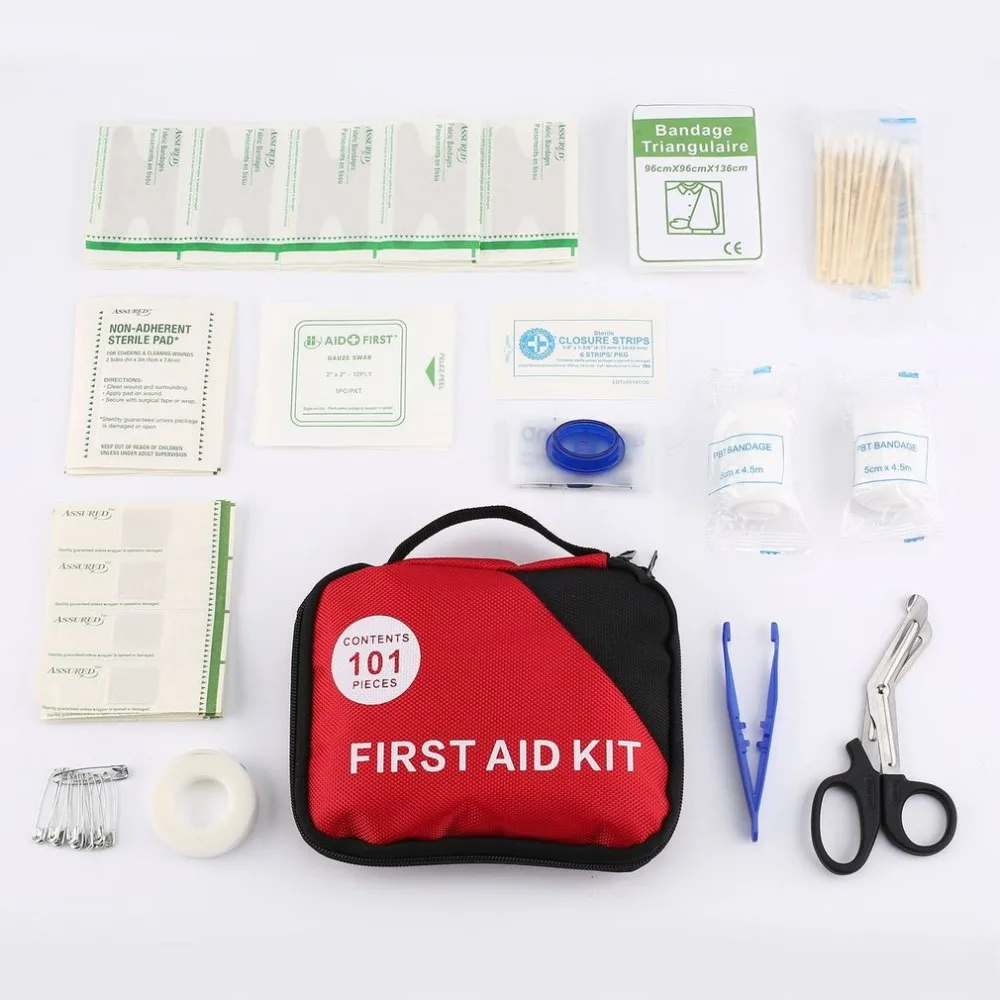 

OUTAD 101pcs Outdoor First Aid kits Emergency Survival A-Must-Have Home Emergency Treatment Survival Medical Rescue Pouch