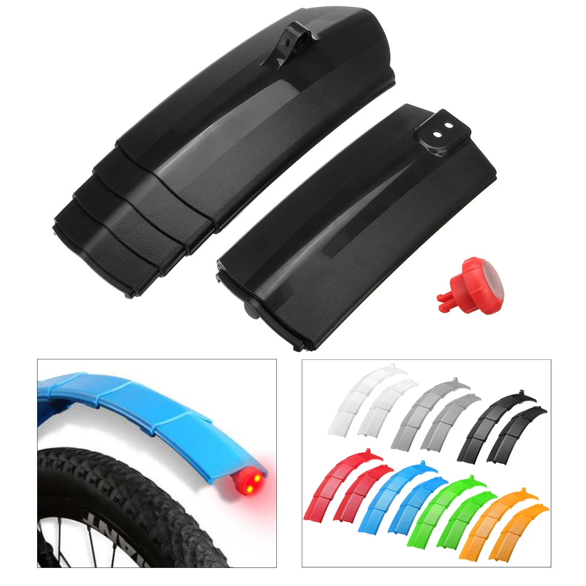 Bike Fender Parts Telescopic Bicycle MTB Front Rear Fenders Mudguard