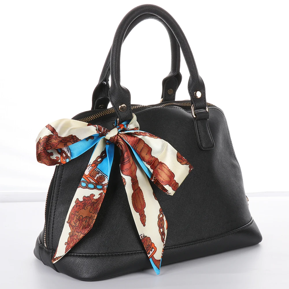 

2019 New Arrivals Silk Scarf Bag Belt Strap Floral Headband Bow Tie Ribbon Handle Twill Mini Decoration Handbag Accessories