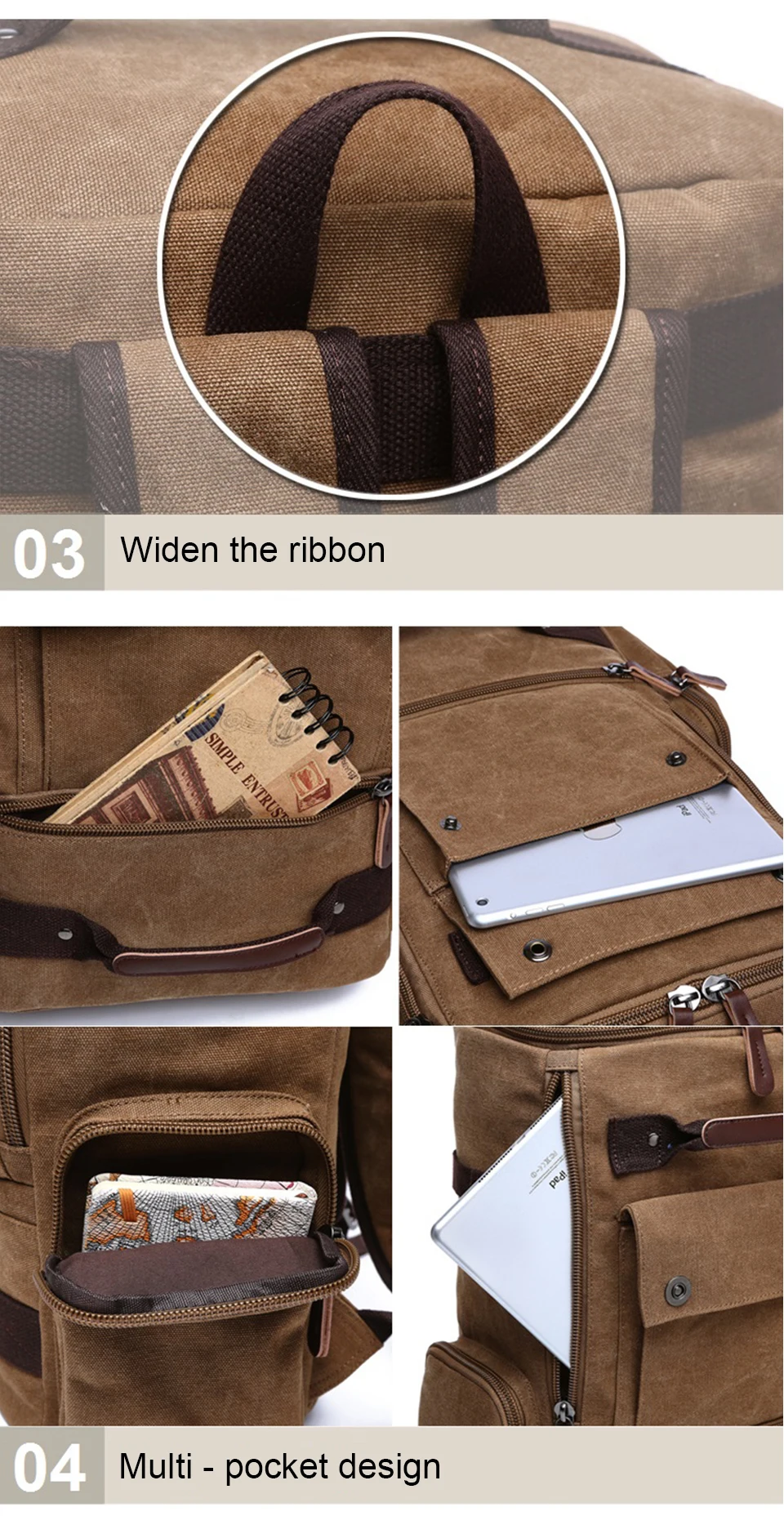 9 Canvas Backpack 15.6'' Laptop Backpacks Men Bagpack Wearproof School Bag for Teenage Male Knapsack Travel Bags Fashion Rucksack