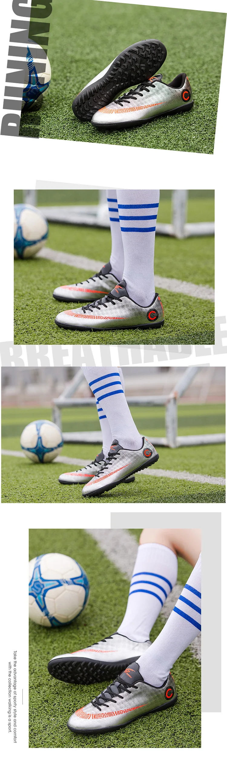 ZhenZu футбольная обувь Бутсы детские кроссовки для беговой дорожки для мальчиков и девочек домашняя обувь для тренировок Размер 28-36