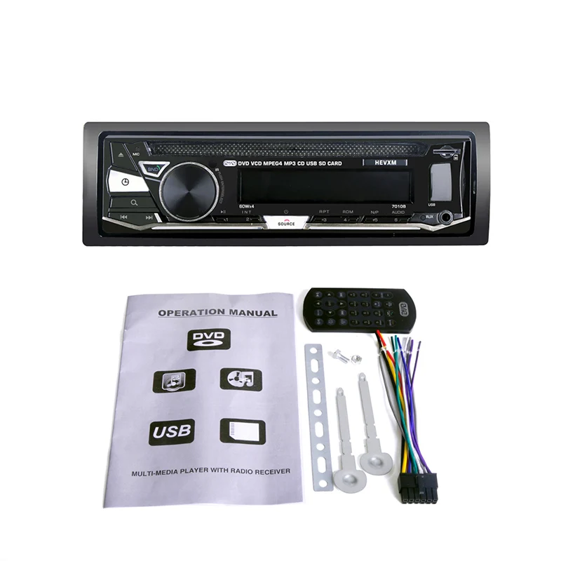 Автомобильный видео одиночный Din 12V автомобильный DVD CD плеер с автомобилем MP3 стерео Handfree Авторадио аудио Радио беспроводной пульт дистанционного управления
