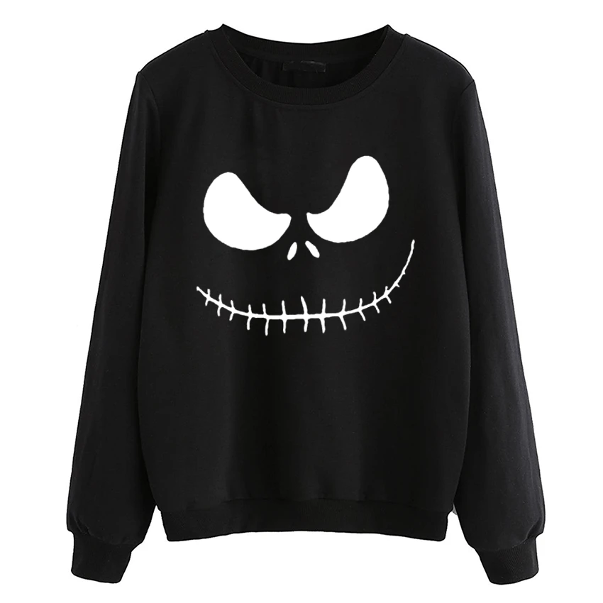 Femme harajuku casual brand clothing New arrival Jack Skellington Women pullovers Evil Smile hoodies autumn kpop sweatshirt