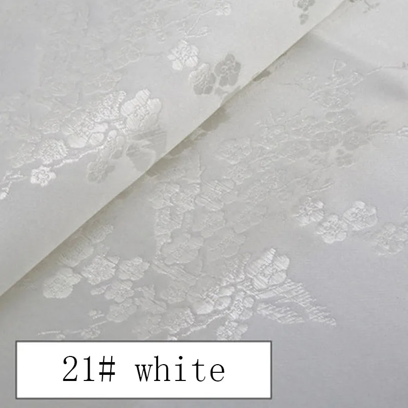 1 шт. 50 см* 90 см Толстая китайская парча атласная ткань свадебная атласная ткань для шитья и украшения - Цвет: No.21 white
