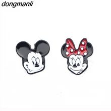 F127 Рождественский подарок эмаль Ювелирное Украшение с изображением животных, персонажей из аниме черный, белый цвет голова серьги-гвоздики Для женщин серьга для детей