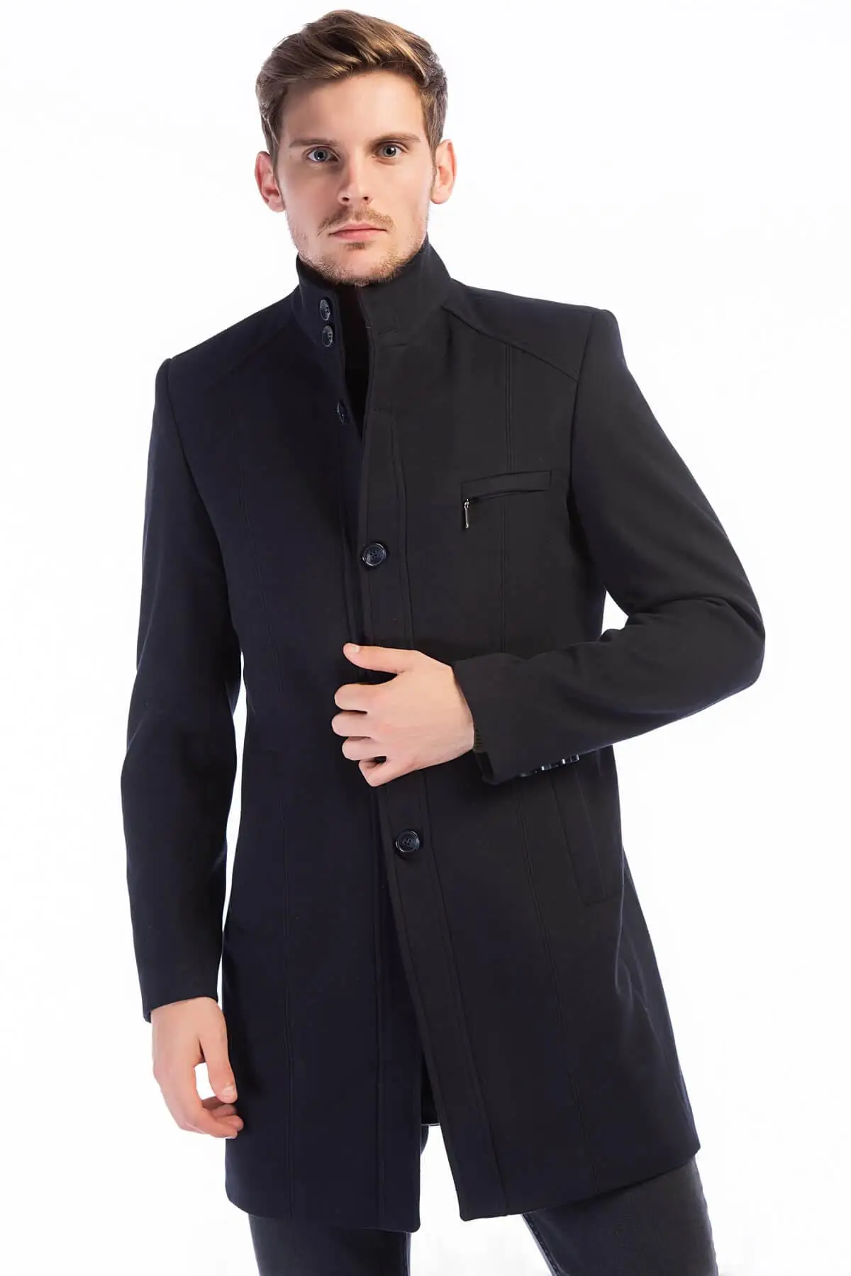 Dewberry мужской темно-синий Overcoat-1020001P8318. | Мужская одежда