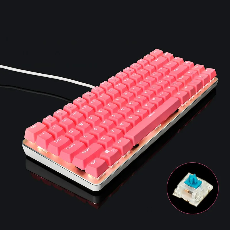  KANANIC White Light Mechanical Gaming Keyboard CIY Blue Switch Blue/Pink/Orange/Purple PBT Keycap 8
