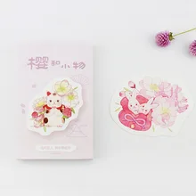 30 листов/набор милые животные вишневый цвет открытка/поздравительная открытка/рождественские и новогодние подарки