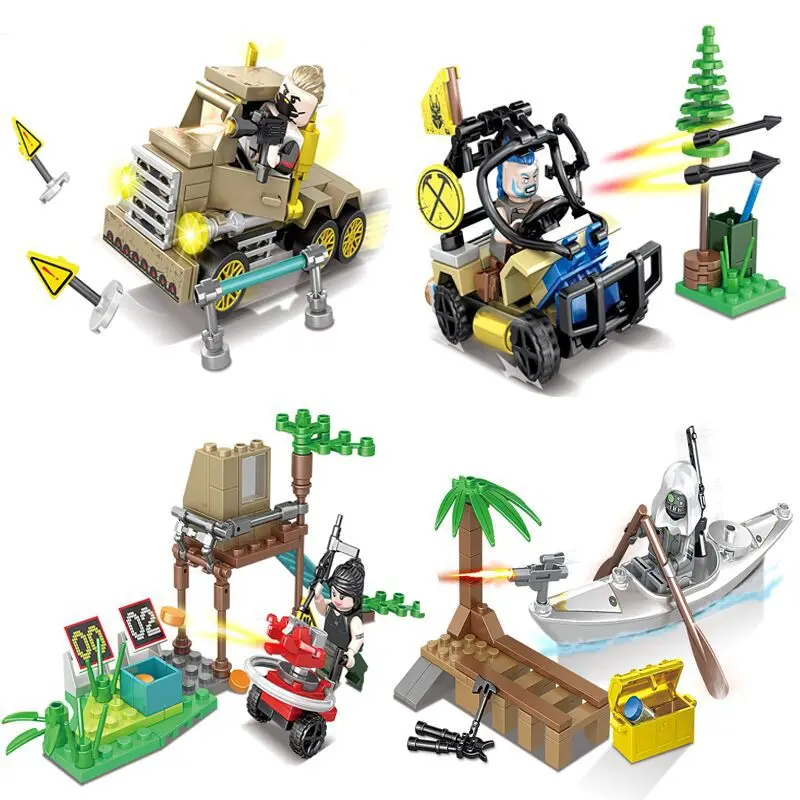 

Fortnight Game Toys Building Bricks Blocks Toys Army Cars Soldier Weapons figure Compatible Legoings Military toys for children